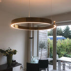 Pendant Light Dual-Ring Warm White LED Adjustable Height