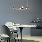 Pendant Light Dual-Ring Warm White LED Adjustable Height
