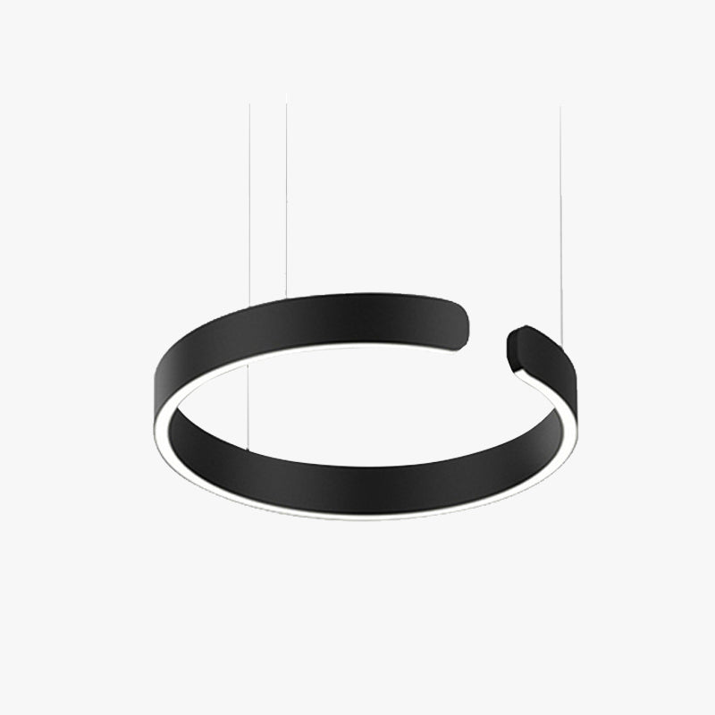 Pendant Light Dual-Ring Warm White LED Adjustable Height