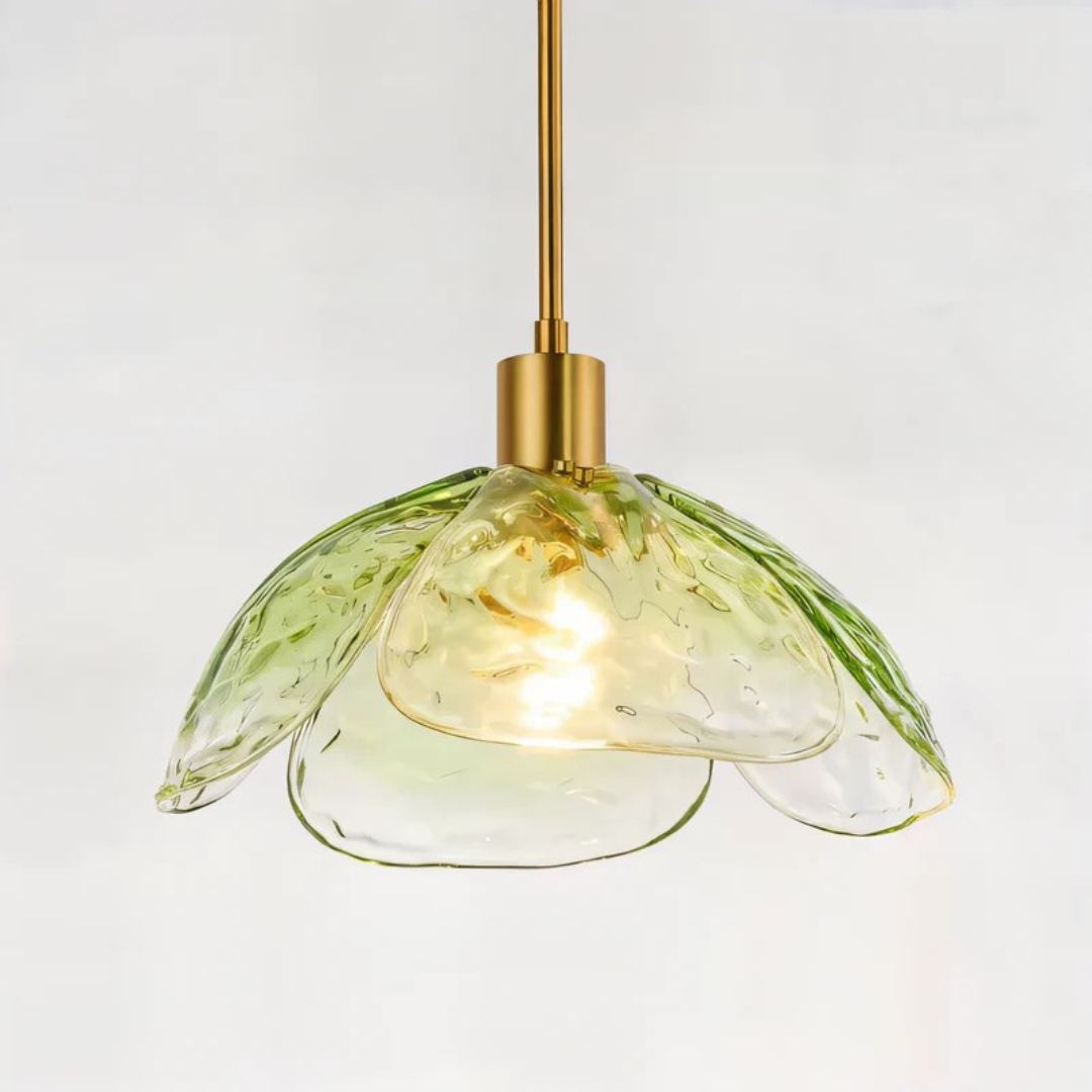 Pendant Light Floral Glass & Iron E27 LED Compatible