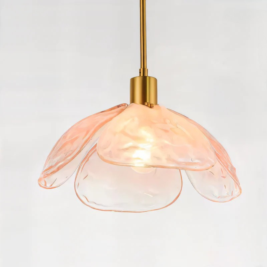 Pendant Light Floral Glass & Iron E27 LED Compatible