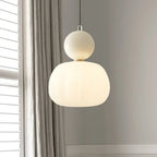 Pendant Light Fluted Acrylic Shade Polished Metal Sphere