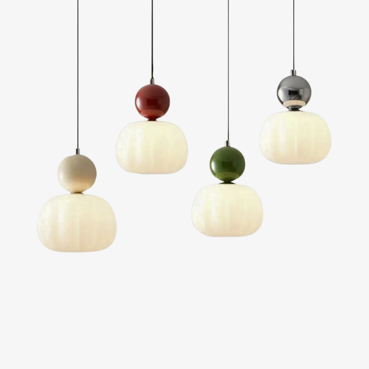 Pendant Light Fluted Acrylic Shade Polished Metal Sphere
