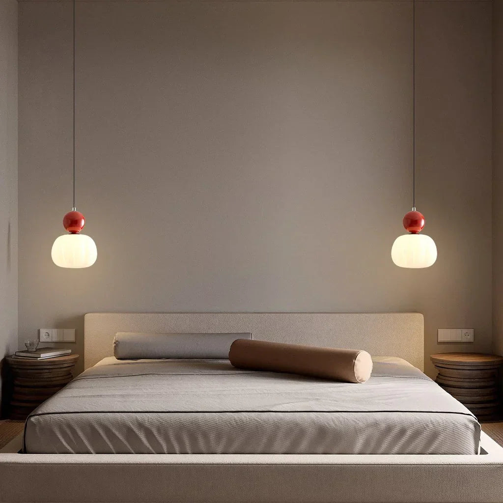 Pendant Light Fluted Acrylic Shade Polished Metal Sphere