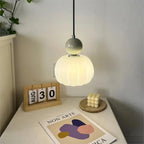 Pendant Light Fluted Acrylic Shade Polished Metal Sphere