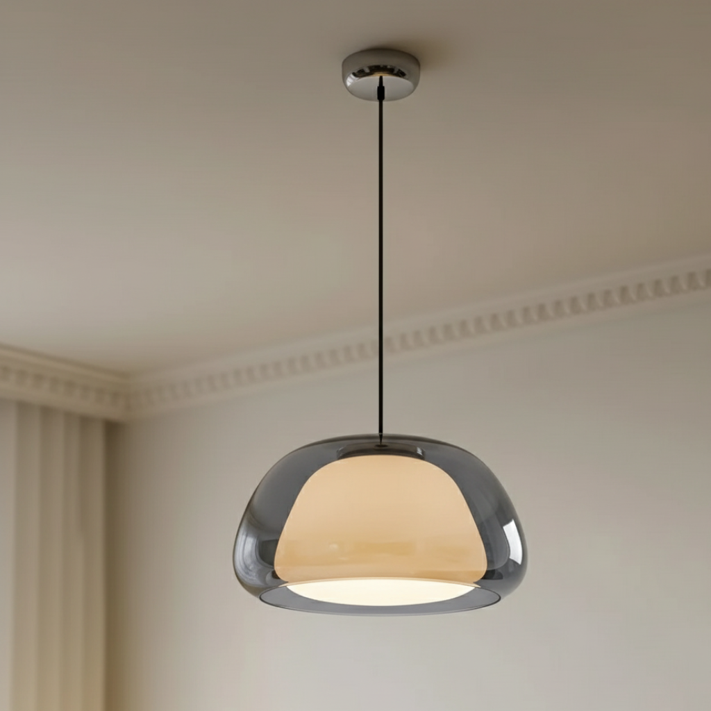 Pendant Light Glass Dome Adjustable Cable E27 Compatible