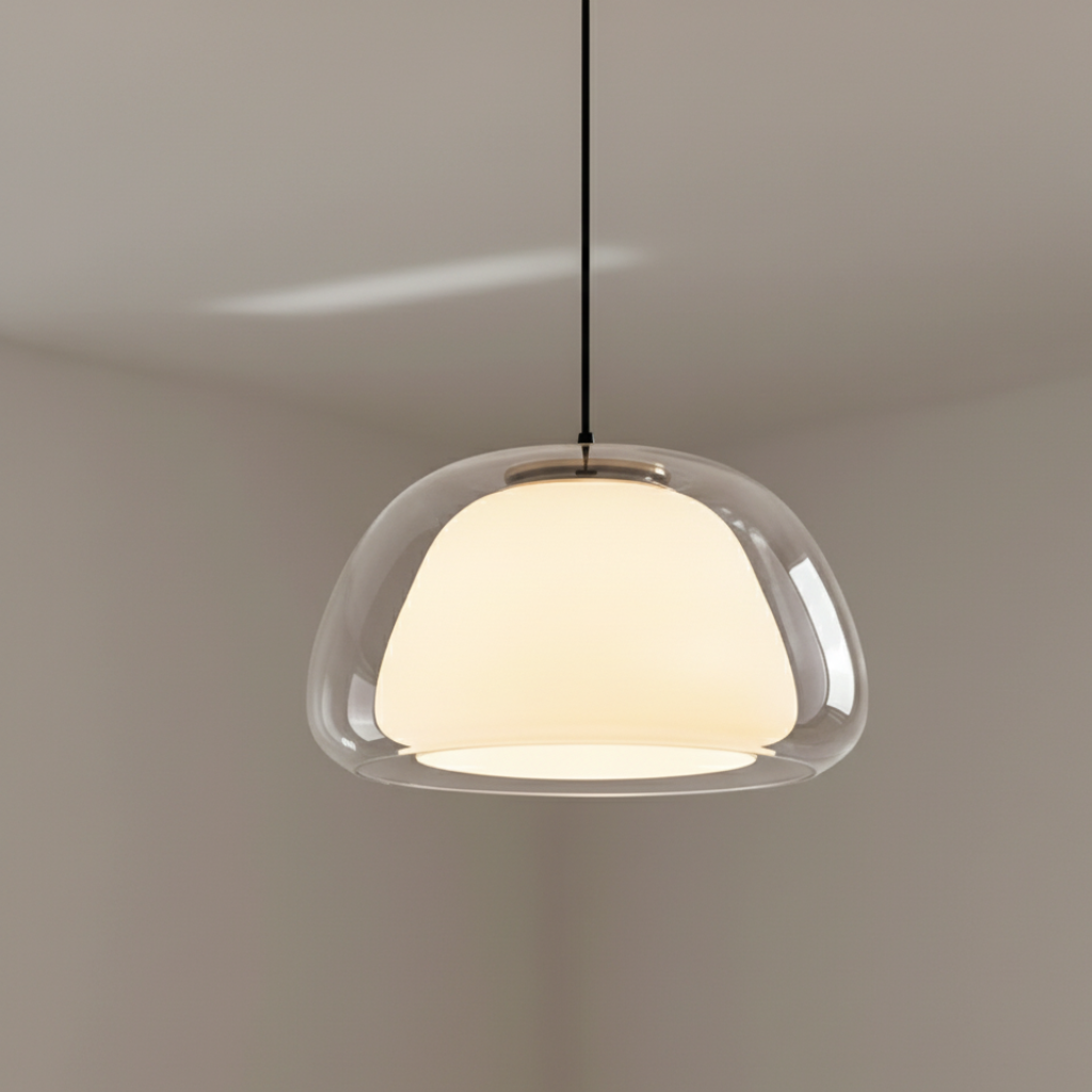 Pendant Light Glass Dome Adjustable Cable E27 Compatible