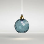 Pendant Light Glass Globe Forged Iron
