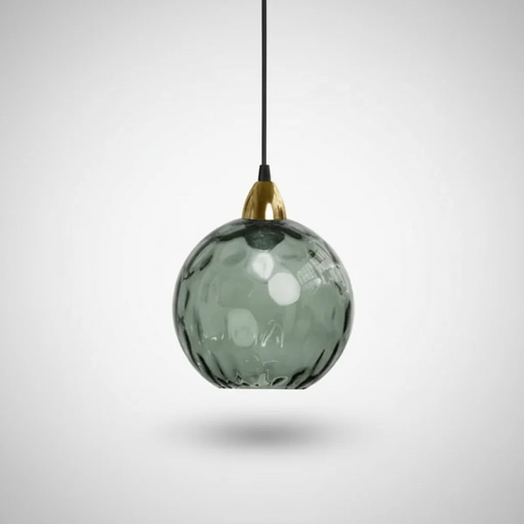 Pendant Light Glass Globe Forged Iron