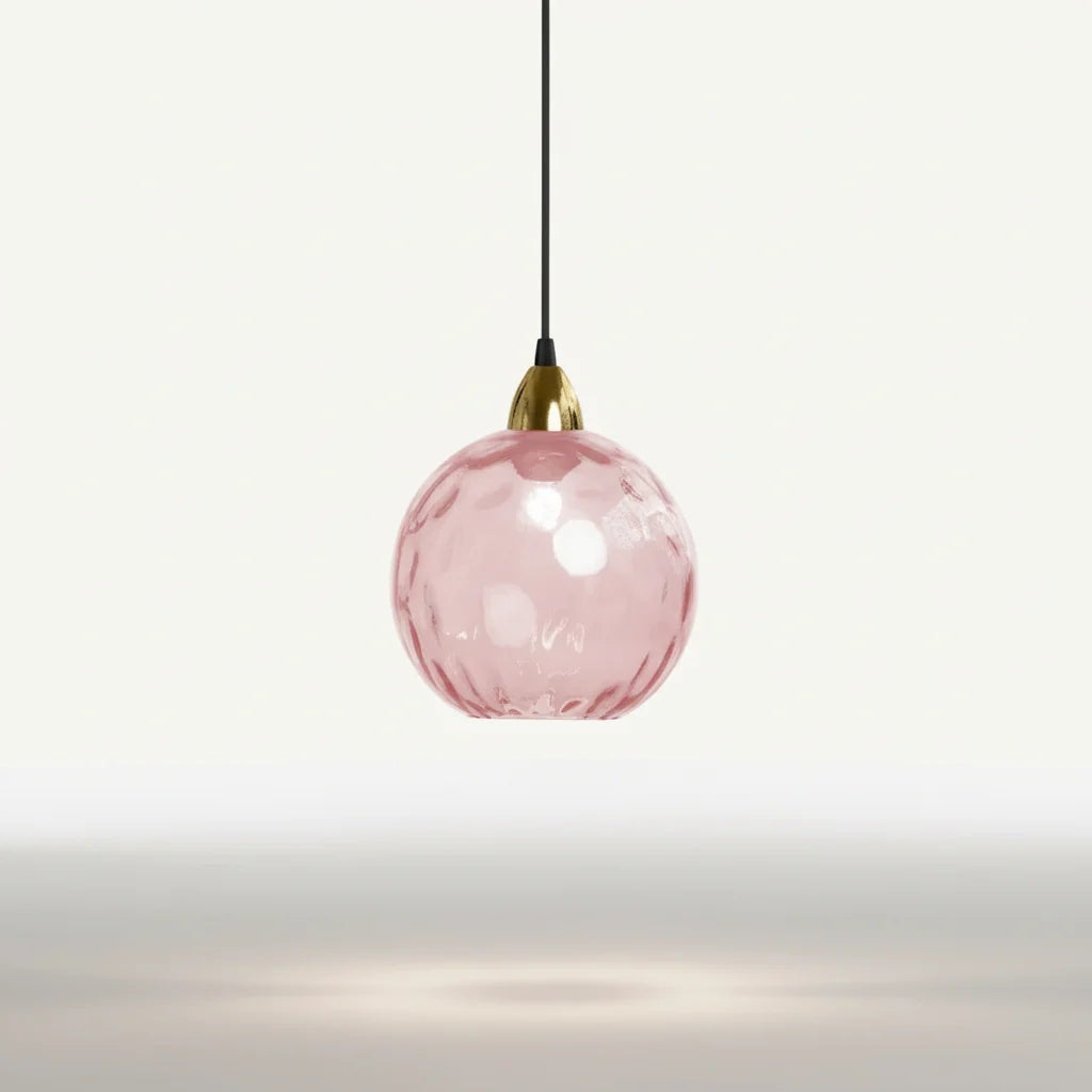 Pendant Light Glass Globe Forged Iron
