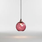 Pendant Light Glass Globe Forged Iron