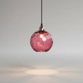 Pendant Light Glass Globe Forged Iron