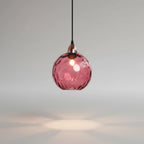 Pendant Light Glass Globe Forged Iron