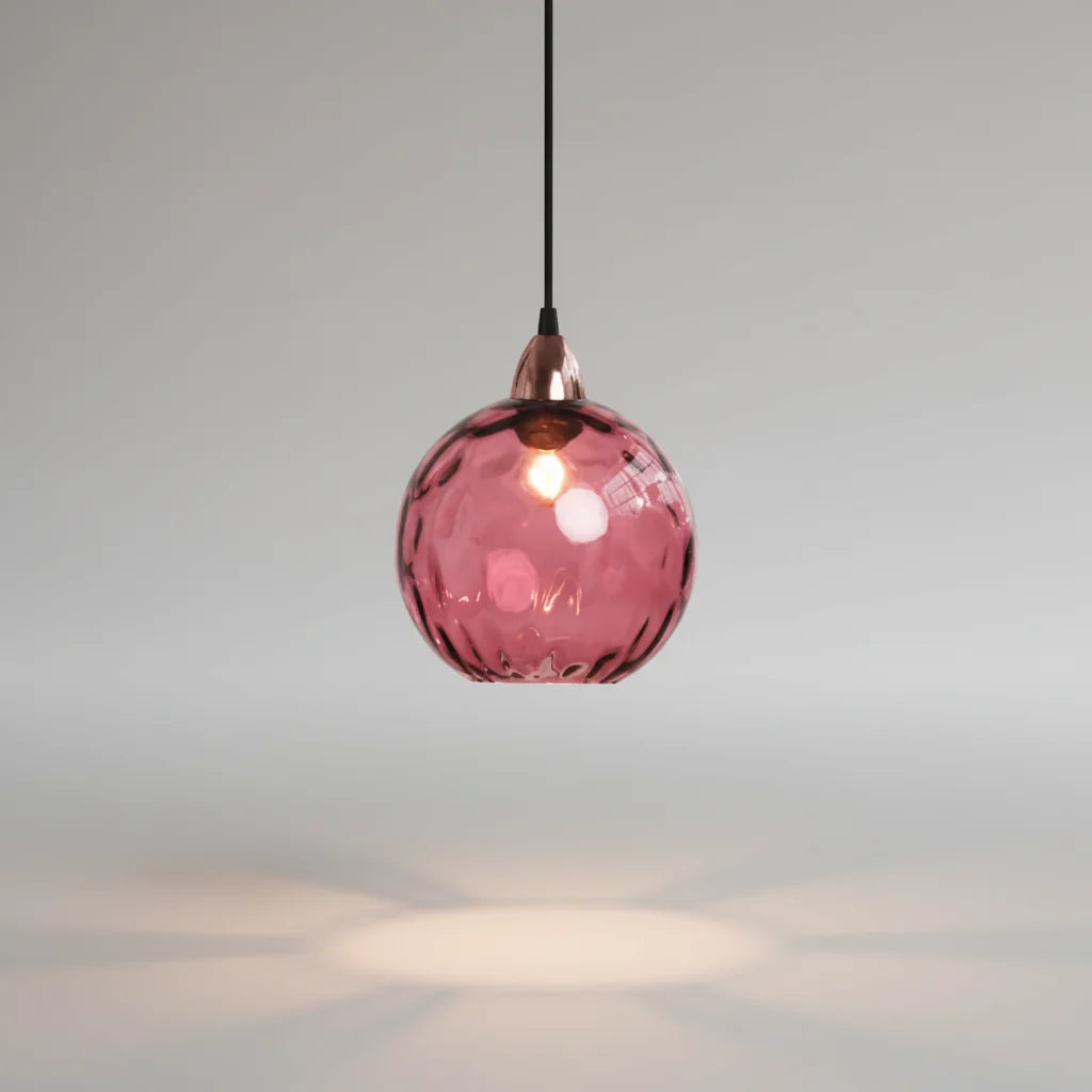 Pendant Light Glass Globe Forged Iron