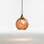 Pendant Light Glass Globe Forged Iron
