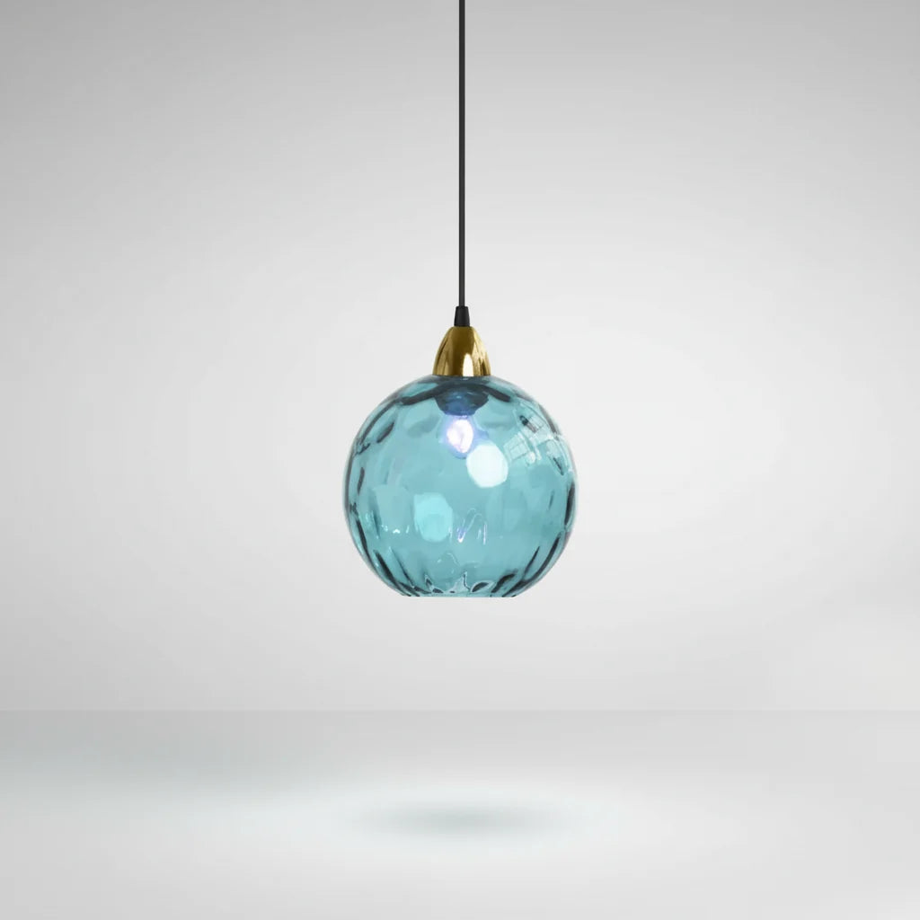 Pendant Light Glass Globe Forged Iron