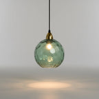 Pendant Light Glass Globe Forged Iron