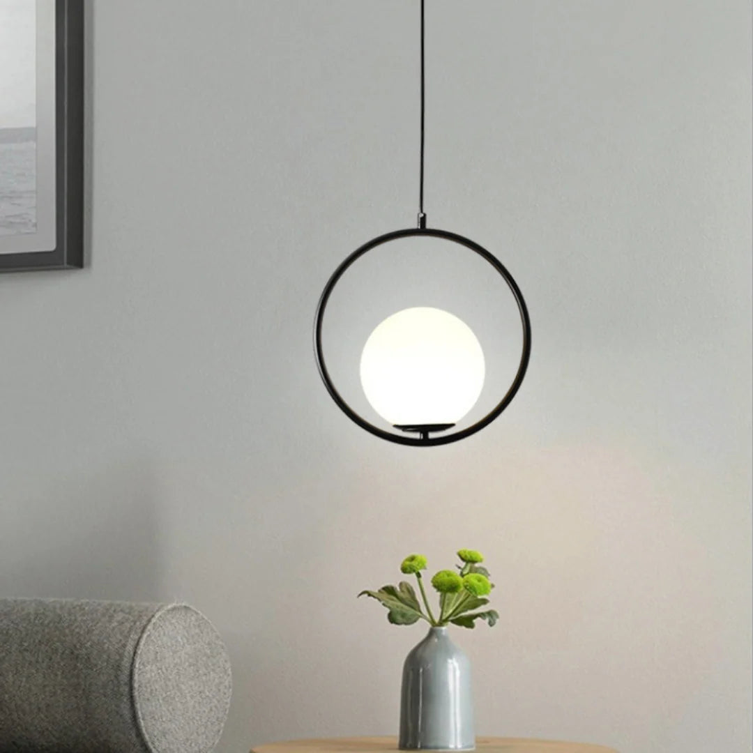 Pendant Light Gold Metal & Clear Glass Adjustable Cord