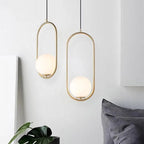Pendant Light Gold Metal & Clear Glass Adjustable Cord