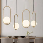Pendant Light Gold Metal & Clear Glass Adjustable Cord
