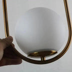 Pendant Light Gold Metal & Clear Glass Adjustable Cord