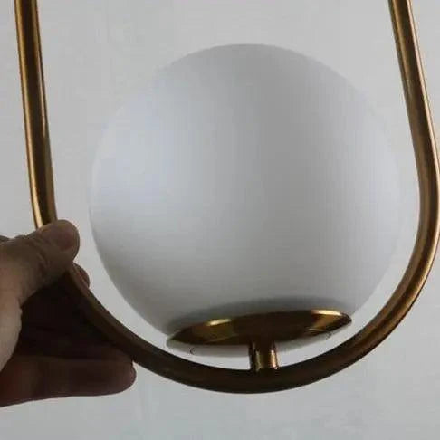 Pendant Light Gold Metal & Clear Glass Adjustable Cord