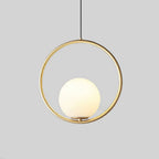 Pendant Light Gold Metal & Clear Glass Adjustable Cord