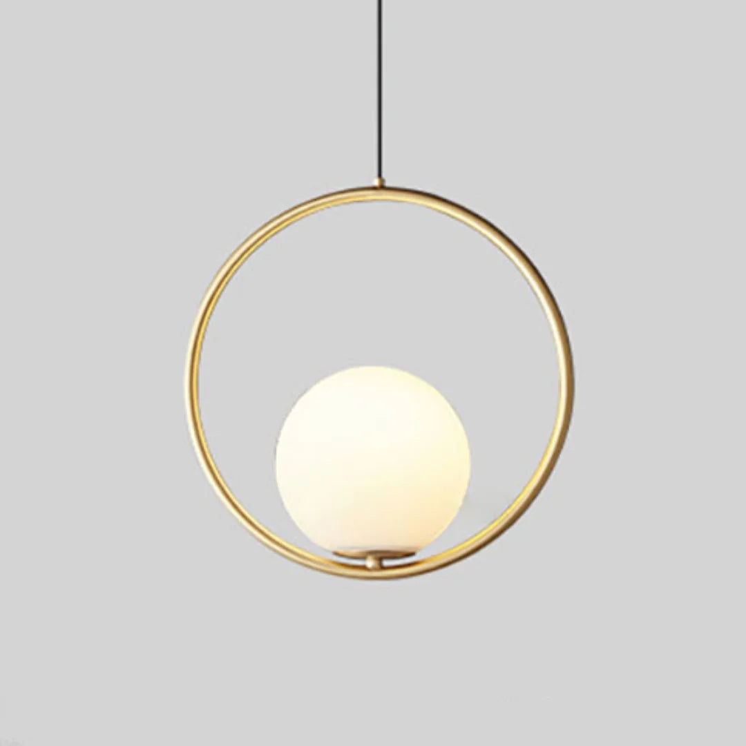 Pendant Light Gold Metal & Clear Glass Adjustable Cord