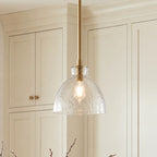 Pendant Light Hammered Cut Glass Warm Diffused Light