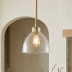 Pendant Light Hammered Cut Glass Warm Diffused Light