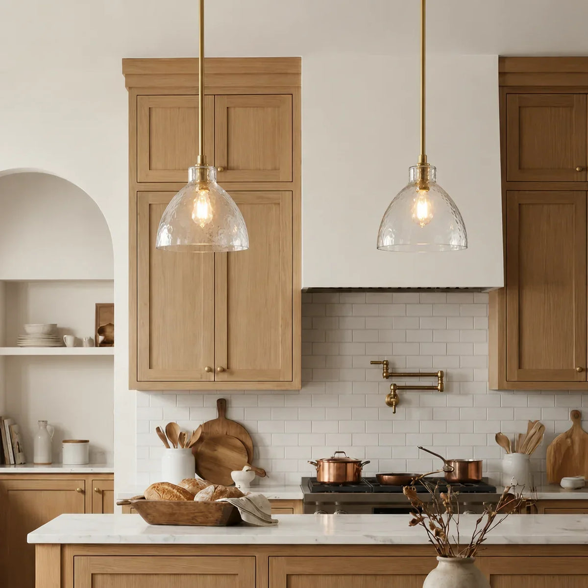 Pendant Light Hammered Cut Glass Warm Diffused Light