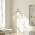 Pendant Light Hammered Cut Glass Warm Diffused Light