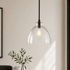 Pendant Light Hammered Cut Glass Warm Diffused Light