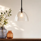 Pendant Light Hammered Cut Glass Warm Diffused Light