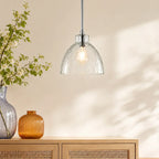 Pendant Light Hammered Cut Glass Warm Diffused Light