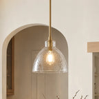 Pendant Light Hammered Cut Glass Warm Diffused Light