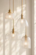 Pendant Light Hammered Cut Glass Warm Diffused Light