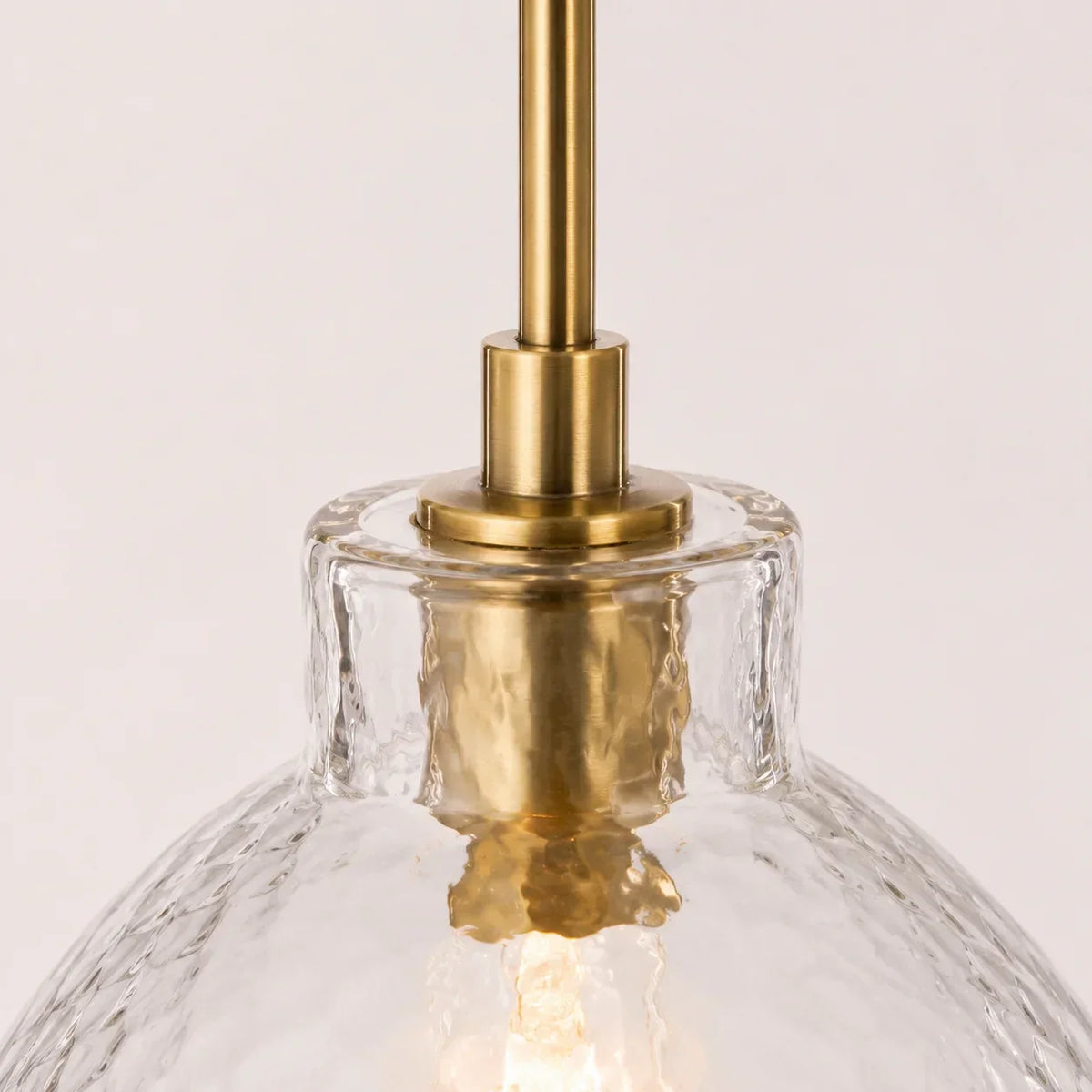 Pendant Light Hammered Cut Glass Warm Diffused Light