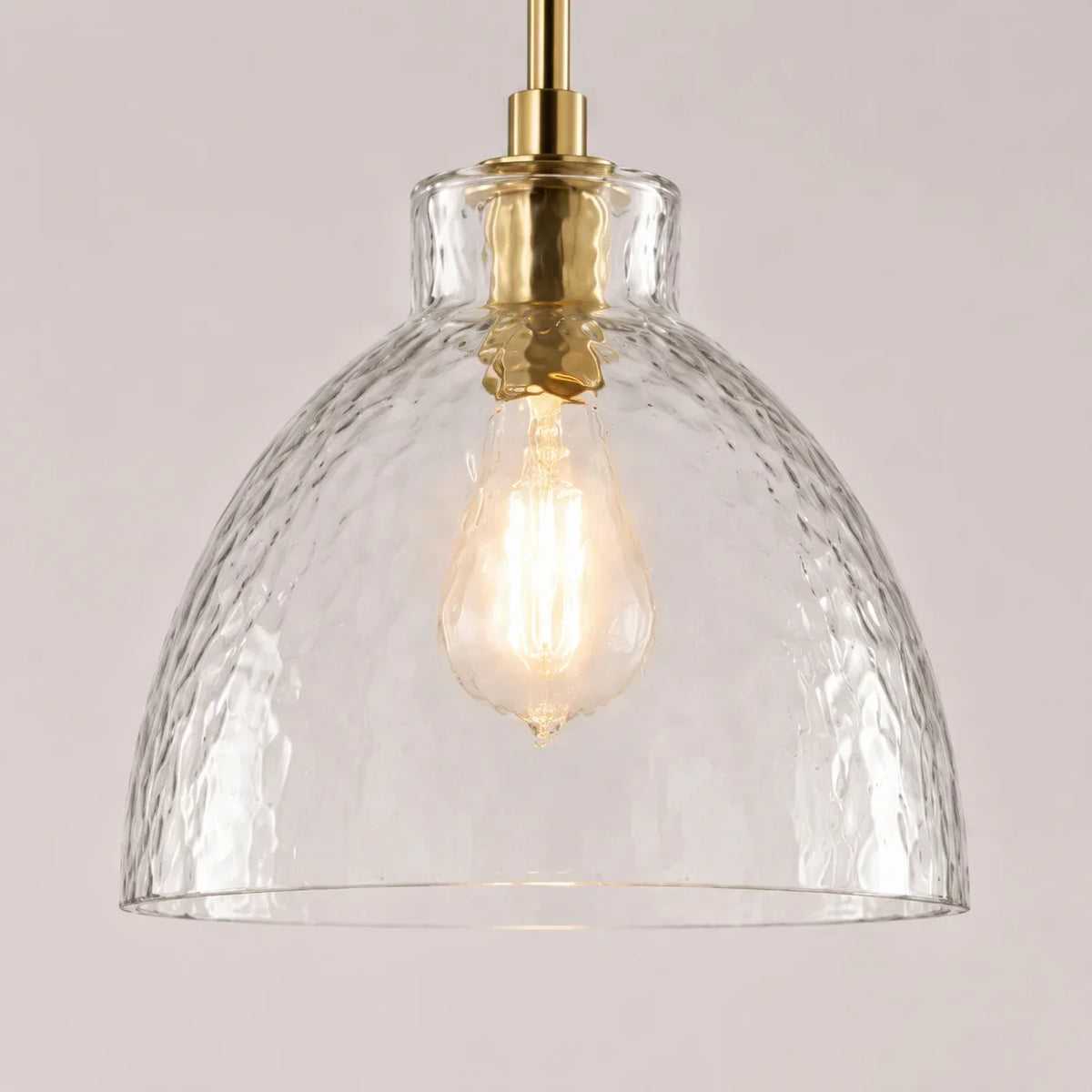 Pendant Light Hammered Cut Glass Warm Diffused Light