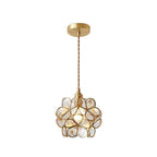 Pendant Light Hand-Blown Glass Petal Shade Brass Socket