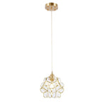 Pendant Light Hand-Blown Glass Petal Shade Brass Socket