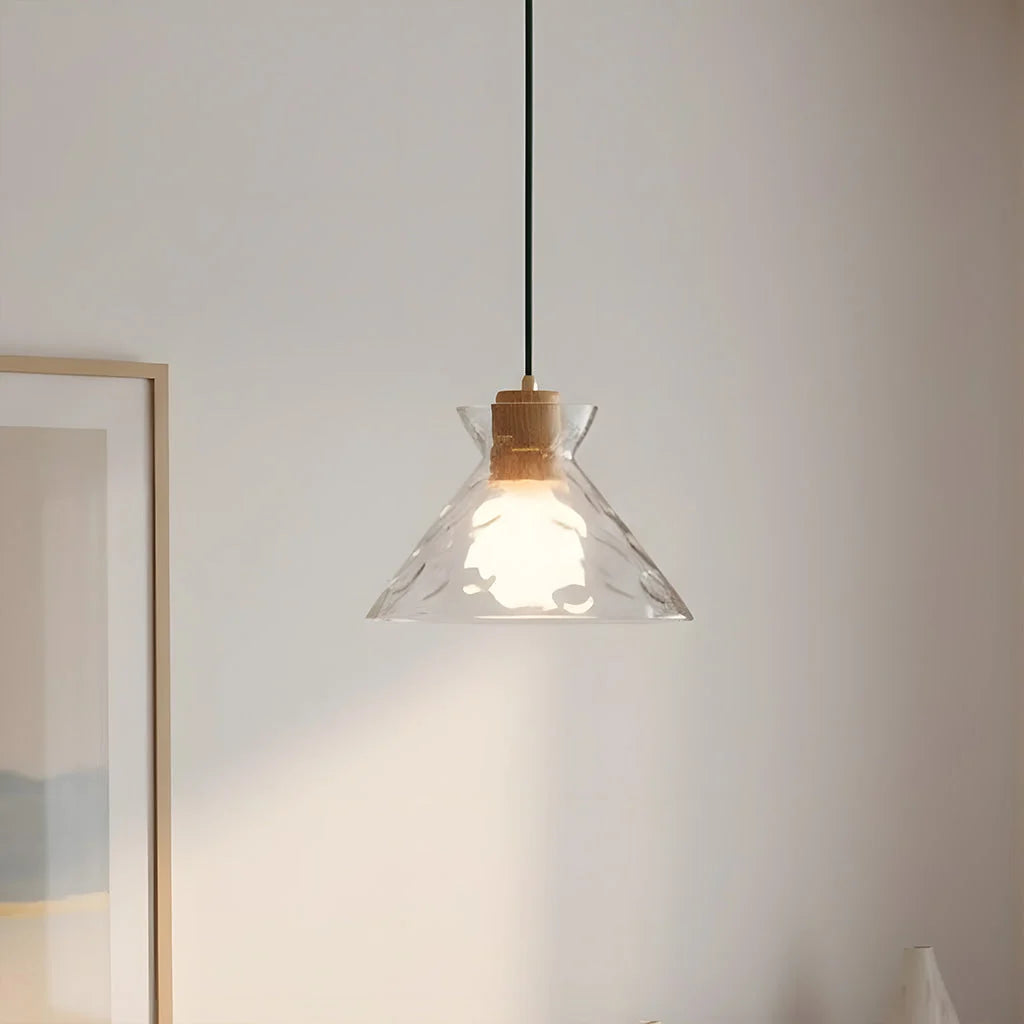 Pendant Light Hand-Blown Hammered Glass Warm Glow