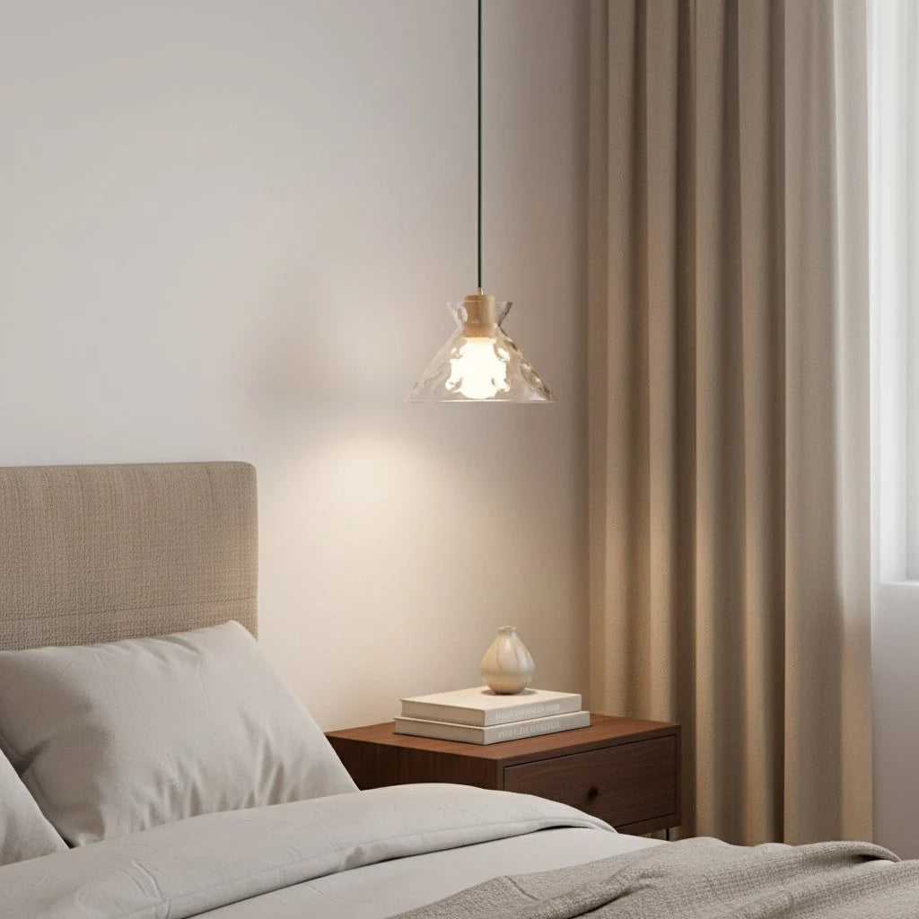 Pendant Light Hand-Blown Hammered Glass Warm Glow