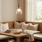 Pendant Light Hand-Blown Hammered Glass Warm Glow
