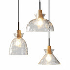 Pendant Light Hand-Blown Hammered Glass Warm Glow