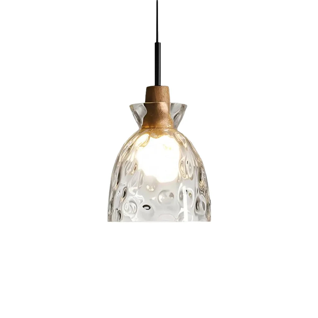 Pendant Light Hand-Blown Hammered Glass Warm Glow