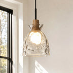Pendant Light Hand-Blown Hammered Glass Warm Glow