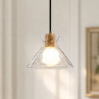Pendant Light Hand-Blown Hammered Glass Warm Glow
