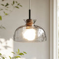 Pendant Light Hand-Blown Hammered Glass Warm Glow