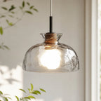 Pendant Light Hand-Blown Hammered Glass Warm Glow